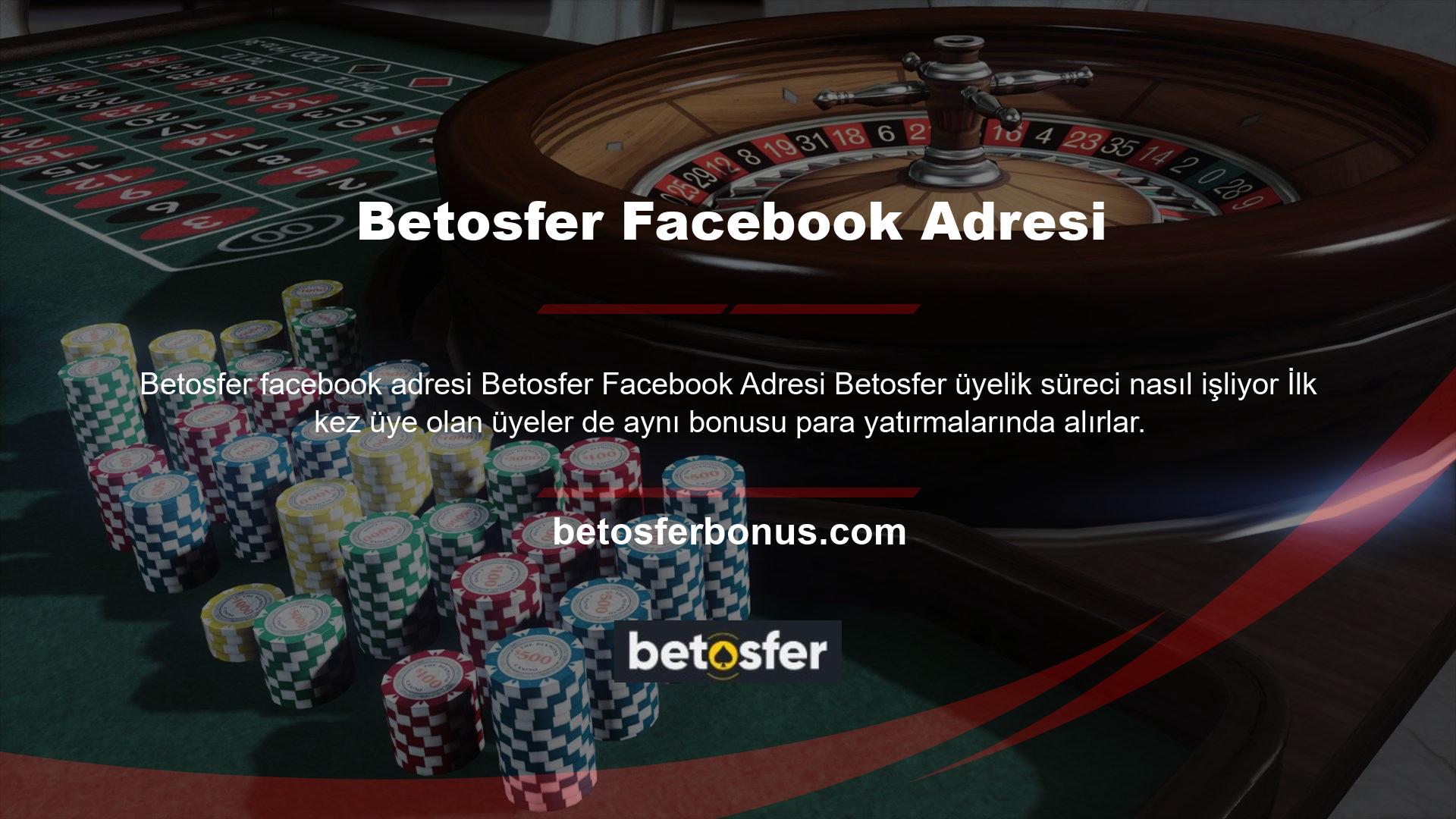 Bu Betosfer Facebook adresi Bahis ve Casino bölümünde kullanılabilir